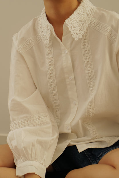 White Blouse With Lace Detail