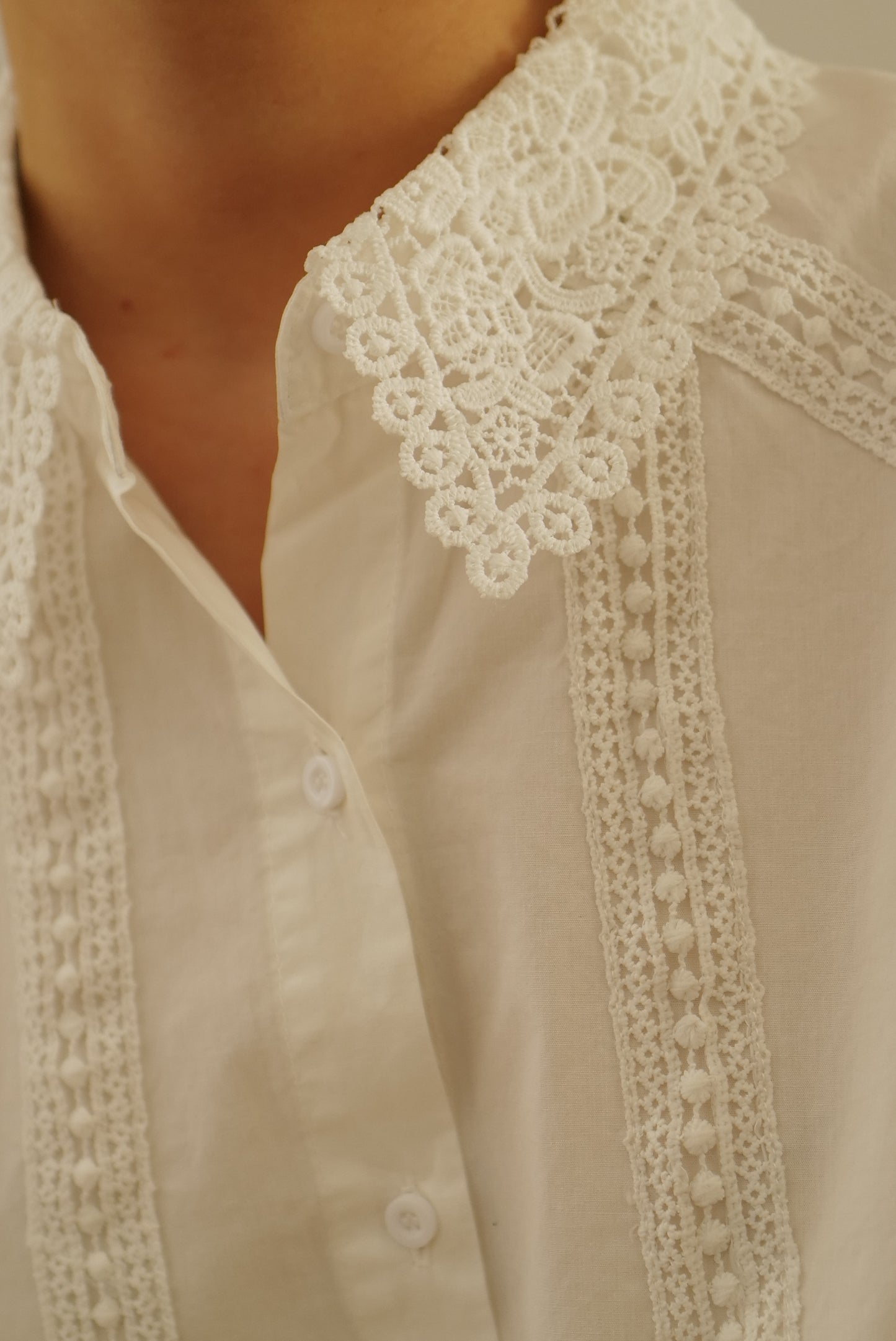 White Blouse With Lace Detail