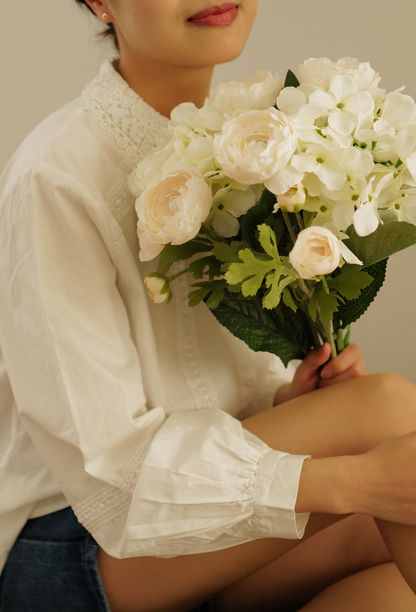 White Blouse With Lace Detail