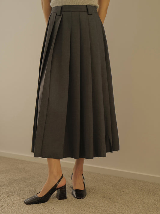 Grey Pleated Skirt